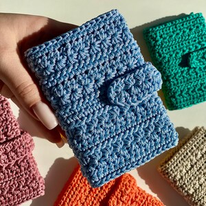 Blaue handgemachte Brieftasche für Frauen Urlaub Snap Brieftasche für Geldbörse Leichter Kartenhalter Kompakte Reisebrieftasche Charmanter Geldhalter für unterwegs