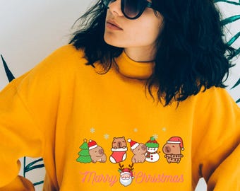 Capybara Christmas shirts,  Capybara Holiday shirts, Capybara Santa Xmas Sweater, Capybara Sweater, Capybara Gifts.