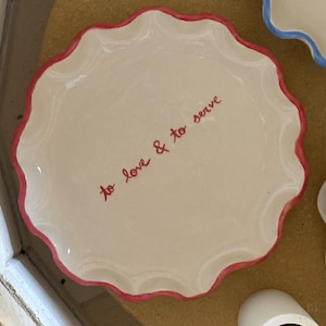 Custom ceramic plate with text – Handmade pottery plate