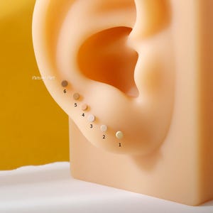Invisible Skin Tone Titanium Top 2PCS – 2mm F136 Threaded Disc for Nostril, Tragus, Conch, Helix, Labret (16G/18G Compatible)