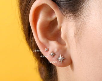 Implant Grade Titanium Minimalist North Star End Only, 0.9mm Internally Threaded Top for 16G 18G Posts, Helix/ Labret/ Nose Stud Replacement