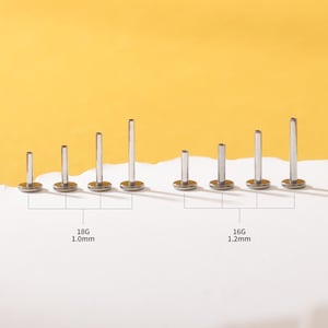 18G 16G Titanium Silver Gold Full Size 5mm 6mm 8mm 10mm, Inner Threaded Flat Back helix conch tragus nose stud, Piercing Jewelry Components