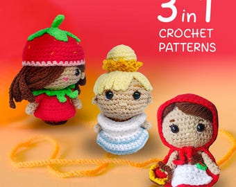 Crochet Princess Doll Pattern Bundle: 3-in-1 Amigurumi Fairy Tale (PDF Pattern)