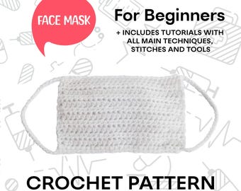 Patrón de mascarilla infantil de crochet: Juego de simulación amigurumi (patrón PDF)
