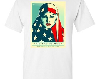 We the People Muslim American Womans March Style  white T-shirt