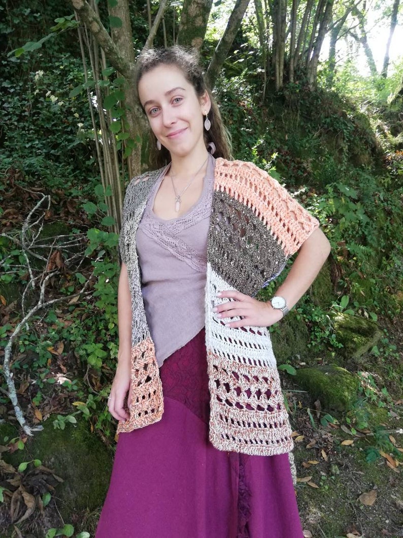 bohemian,Gypsy,woodland,handmade Cotton crochet cardigan festival,tribal style ready to ship