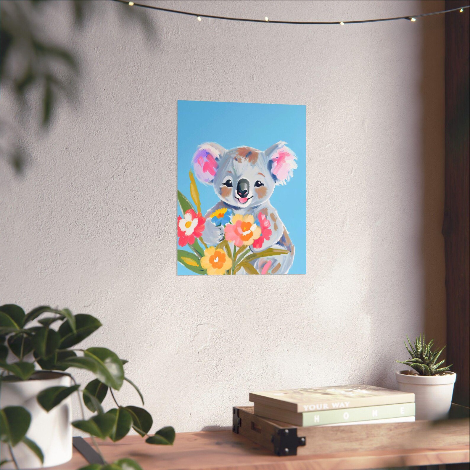 Adorable Baby Koala Poster, Cute Animal Print, Nursery Wall Art, Kids ...