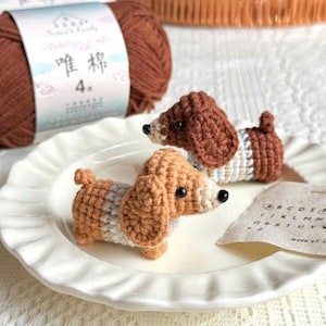 Handmade Crocheted Dachshund, Wiener Dog Keychain – Cute Pet Accessory, Perfect Gift for Dog Lovers, Crochet Keychain, Crochet Dog, Cute Dog