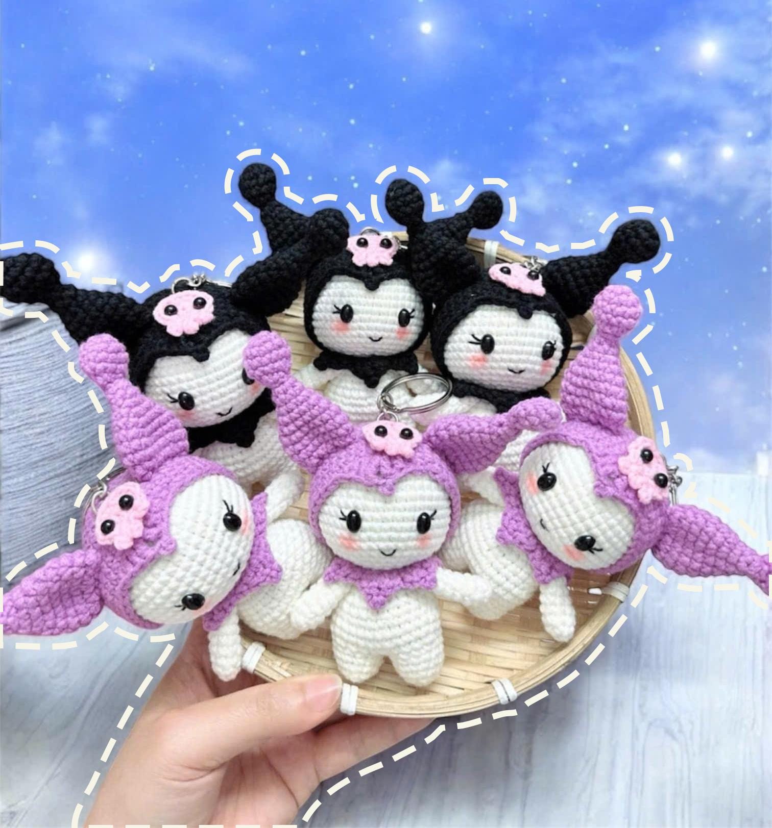 Handmade Crochet Kuromi Plush, Amigurumi Kuromi, Kuromi Crochet
