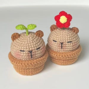 Crochet Capybara with Basket: Handmade Acrylic Plush Toy