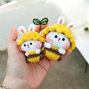 Handmade Crochet Bunny Miffy Lifestyle Keychain Bag With Charm, Handmade crochet Keychain, Bunny Crochet Keychain, Easter day, Cute Keychain