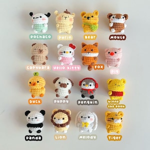 Crochet Animal Keychain: Handmade Plush Amigurumi Bag Charm