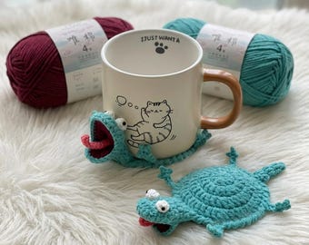Handgemaakte dierenonderzetter, grappig gehaakte onderzetter, schattig moktapijt - uniek cadeau, bureaudecor, cadeau voor haar, housewarmingcadeau