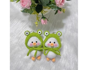 Handmade Crochet Cute Duck Lifestyle Keychain Bag With Charm, Handmade crochet Keychain, Duck Crochet Keychain, Easter day, Cute Keychain