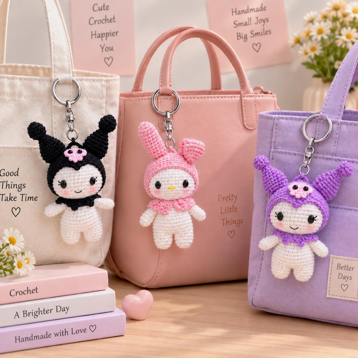 手作りクロミ編みぬいぐるみ、クロミ編みぐるみ、クロミ編み人形