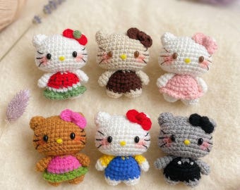 Handmade Crochet Kitty Keychain, Crochet Keychain, Amigurumi Plush Bag Charm, Gift For Her, Cute Kitty, Crochet Cat, Plushie Keychain