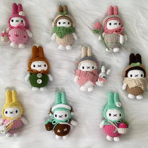 Handmade Crochet Miffy Bunny Keychain: Cotton Amigurumi Bag Charm