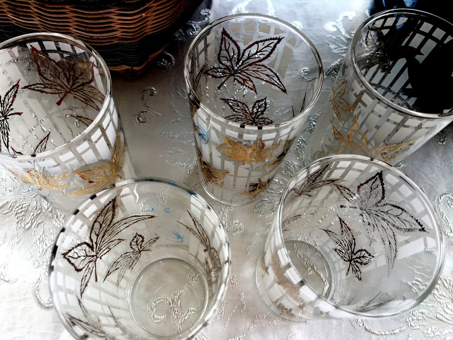 Vintage Federal Glass Beverage Glasses Set of 4 1940s Frosted - Etsy