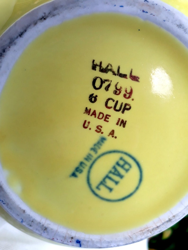 Vintage 1940 Hall China Co. Sundial Teapot 0799 Canary Yellow Etsy