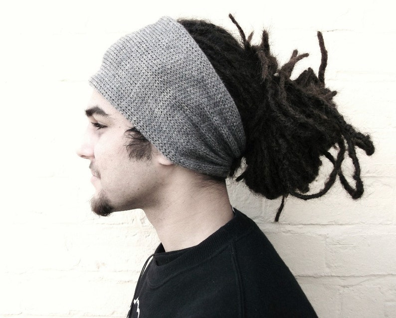 Mens knit headband wide hair accessory winter earwarmer in image 1