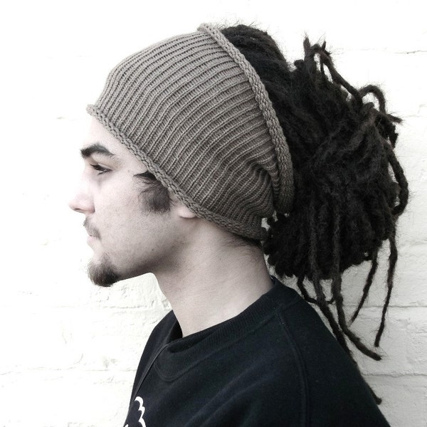 Mens dreadlock tube hat, plain hair wrap, dread band, custom made in any colour, size REGULAR.