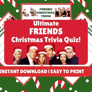 Friends Christmas Trivia Quiz, Friends Trivia, Christmas Quiz, Christmas Trivia, TV Trivia, DIGITAL DOWNLOAD