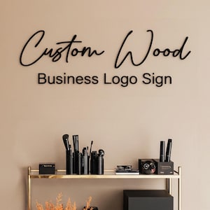 Custom Handmade Wooden Logo Business Sign, Wooden Wall Lettering Sign, Rustic Wood Sign, Laser Cut Logo Sign, Wooden Brand Sign for Office