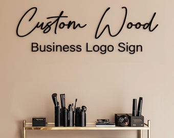 Aangepaste handgemaakte houten logo bedrijfsbord, houten muur belettering bord, rustiek houten bord, lasergesneden logo bord, houten merkbord voor kantoor