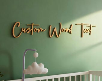 Niestandardowy drewniany znak tekstowy, Drewniane litery, Dekoracja ścienna, Ręcznie robiony znak z imieniem na ślub, Rustykalny drewniany znak ślubny, Znak z logo wycinanym laserowo, Drewniane frazy