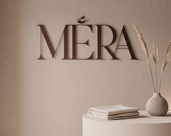 Ręcznie robiony na zamówienie drewniany szyld z logo firmy, drewniany szyld firmowy do biura, drewniane napisy ścienne, rustykalny szyld z drewna, wycinany laserowo szyld z logo, salon