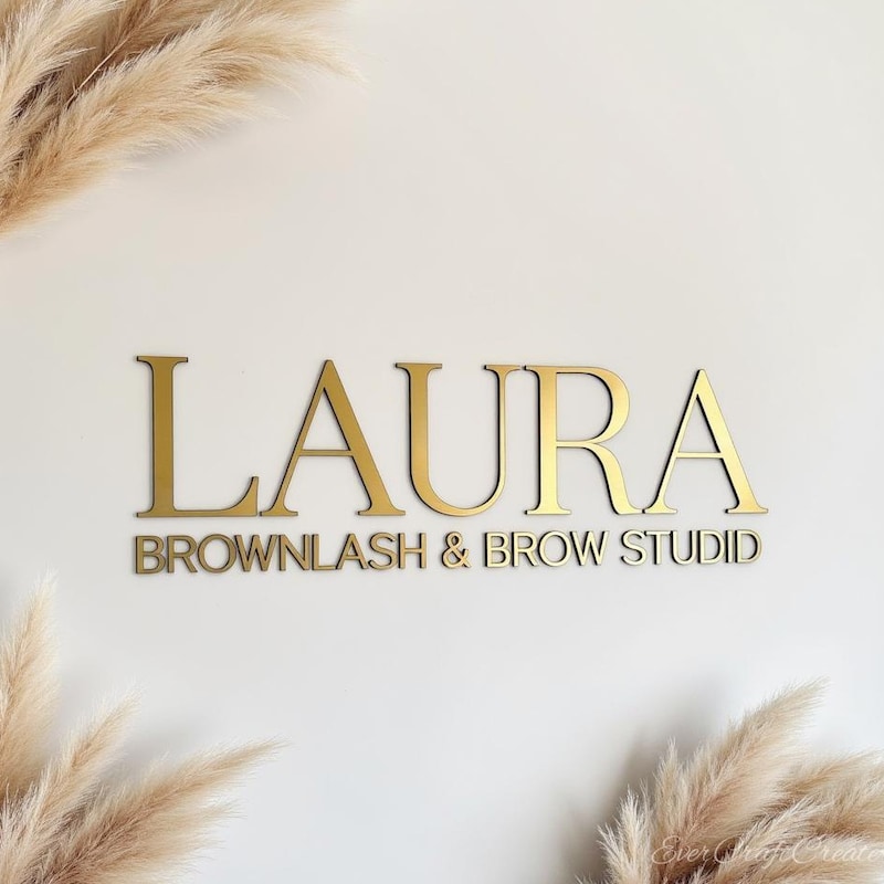 Custom Mirrored Gold Logo - Etsy UK