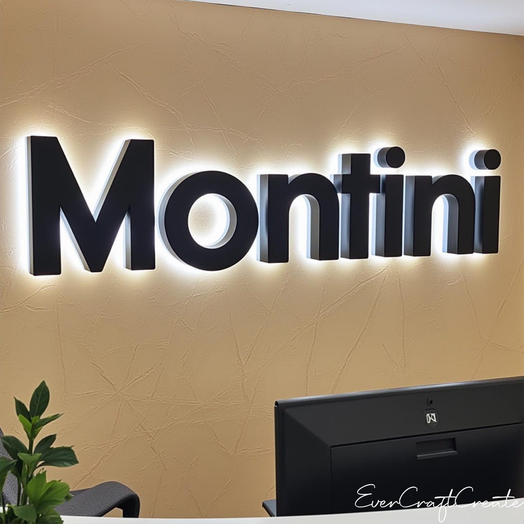 Custom Backlit LED Business Sign: 3D Acrylic Logo, Office Decor - Etsy