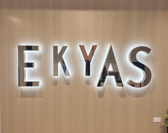 Niestandardowy podświetlany szyld firmowy LED: logo 3D z akrylu, nowoczesna dekoracja biurowa