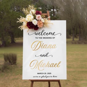 Custom Acrylic Wedding Welcome Sign, Personalized 3D Reception Signage, Modern Mirror Acrylic Wedding Sign, Elegant Welcome Sign for Wedding
