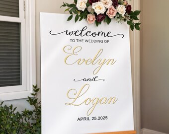 Niestandardowy, 3D akrylowy znak powitalny na wesele: nowoczesne oznakowanie recepcji