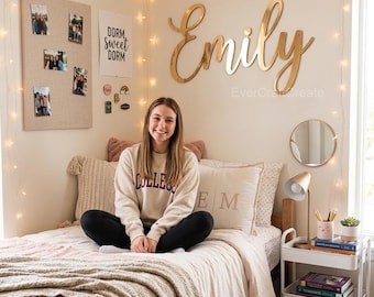 Personalized Name Sign Custom Acrylic Letter – Dorm Room Decor, Preppy College Room Sign, Back to School Gift for Kids, 5 mm Thickness