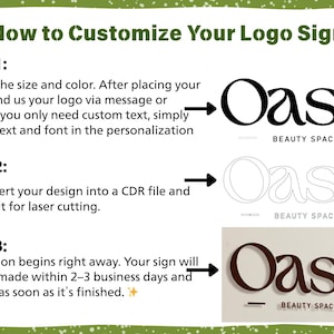 Custom Handmade Wooden Logo Business Sign, Wooden Brand Sign for Office, Wooden Wall Lettering, Rustic Wood Sign, Laser Cut Logo Sign, Salon image 4