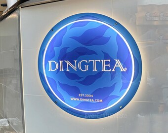 Niestandardowy okrągły akrylowy znak z logo firmy – podświetlana dekoracja salonu LED