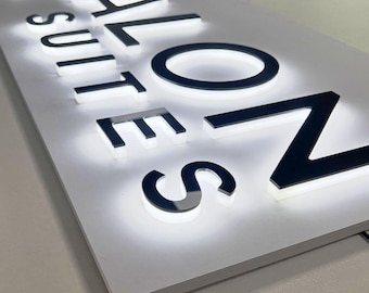 Niestandardowy podświetlany szyld z logo 3D: szyld firmowy LED, podświetlany szyld firmowy LED 3D, szyld z logo firmy, logo ścienne w biurze, szyld firmowy