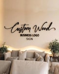 Custom Handmade Wooden Logo Business Sign, Wooden Brand Sign for Office, Wooden Wall Lettering, Rustic Wood Sign, Laser Cut Logo Sign, Salon product logo