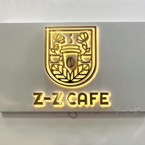 Custom Backlit Business Logo Sign: Laser Cut Metal, LED 3D Signage