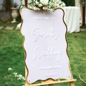 Custom 3D Acrylic Wedding Welcome Sign: Modern Reception Decor