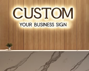 Niestandardowy podświetlany szyld z logo LED 3D: Nowoczesny szyld firmowy