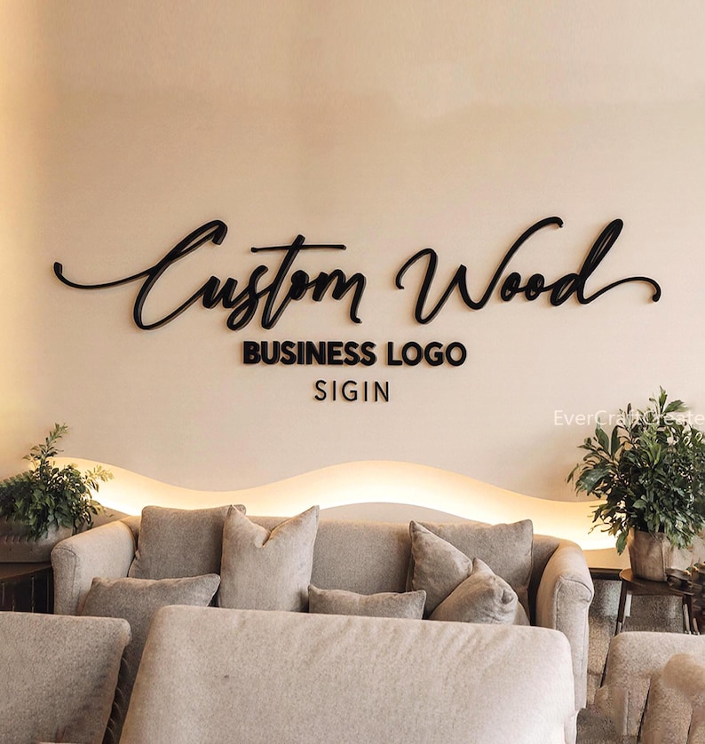 Custom Handmade Wooden Logo Business Sign