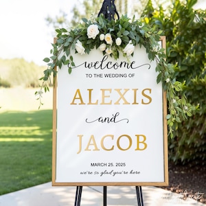 Custom Acrylic Wedding Welcome Sign, Personalized 3D Reception Signage, Modern Mirror Acrylic Wedding Sign, Elegant Welcome Sign for Wedding