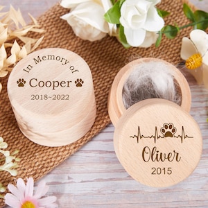 Pet Fur Memory Box, Custom Engraved Dog and Cat Hair Memorial Keepsake, Personalized Pet Memory Box, Pet Cat Dog Memorial Gift,Pet Loss Gift