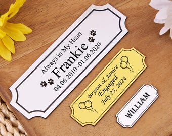 Ornate Decorative Brass Plate – .75x4 Inches, Custom Engraved, Picture Frame Art Label, Name Plate