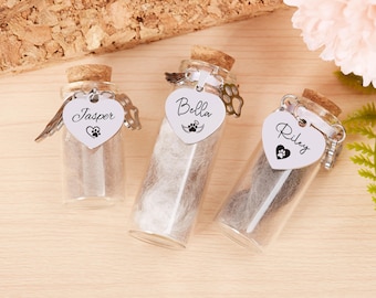 Jarra de recuerdo personalizada para pelo de mascota, jarra conmemorativa personalizada para pelo de mascota, regalos para la pérdida de una mascota, regalo personalizado para el recuerdo de un perro, regalos conmemorativos para perros y gatos