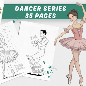 35 Dancer Coloring Pages for Kids 35 Fun and Easy Dance Poses for Toddlers and Preschoolers Cute Printable Digital Download,Girl Coloring
