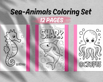 Sea Animal Coloring Pages for Kids, Ocean Animals Printable Activity Book PDF